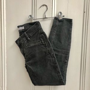 LOFT Dark Grey Corduroy Modern Skinny Ankle Pants